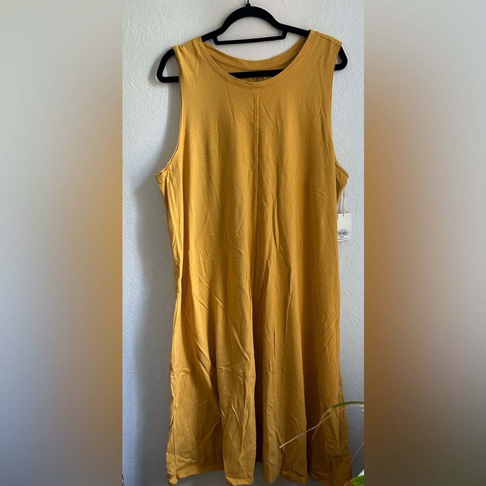 Mustard Yellow, sleeveless swing dress Size 1X